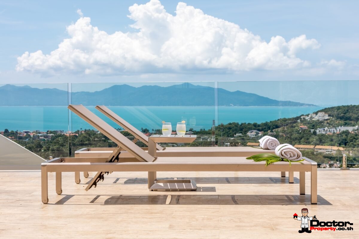 New 4 Bedroom Villa with Sea View in Bo Phut Hills, Koh Samui - For Sale